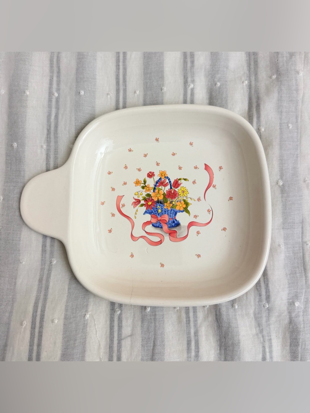 Victorian Bouquet Mini Baking Casserole Dish Trinket Dish Catch All Decor